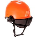 Ergodyne Skullerz 8974V Class E Safety Helmet with Visor Kit, Anti-Fog Smoke Lens, Orange 60218